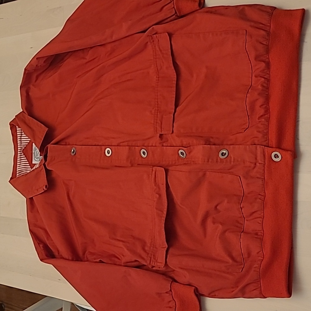 EUC VTG Be in the Current Seen Red Button Front Red Lined Jacket